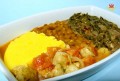 Rau cải cầu vồng xào
củ dong, bí đỏ, khoai lang kiểu
Kenya 
